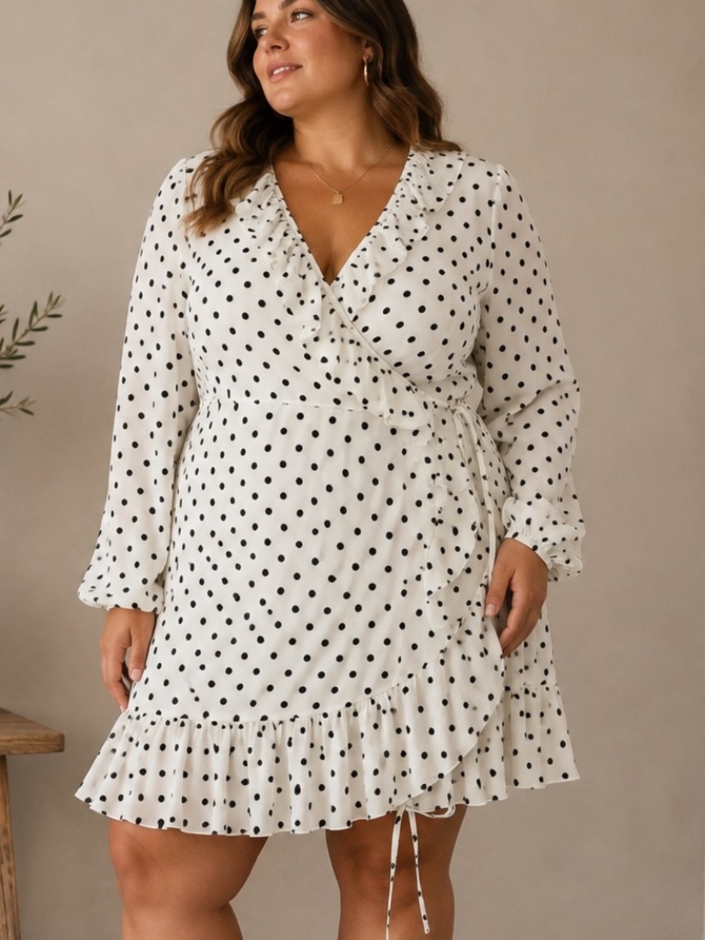 Pretty Little Thinks Wrap Dress Womens Size 18 Polka Dot Poet Feminine